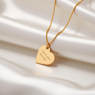 Handwritten Heart Pendant Necklace