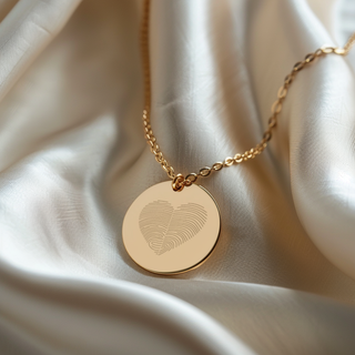 Heart Fingerprint Pendant Necklace