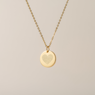 Heart Fingerprint Pendant Necklace