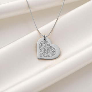 Carve Amore QR Code Heart Necklace – Forever Love Story